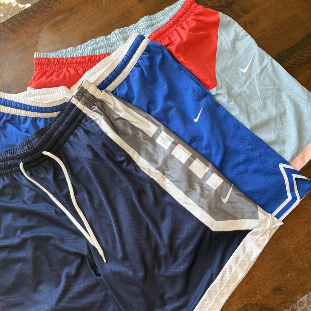 Lot Of 3 Nike Shorts Mens 3XL Multicolor Dri-FIT Athletic Gym Basketball Running